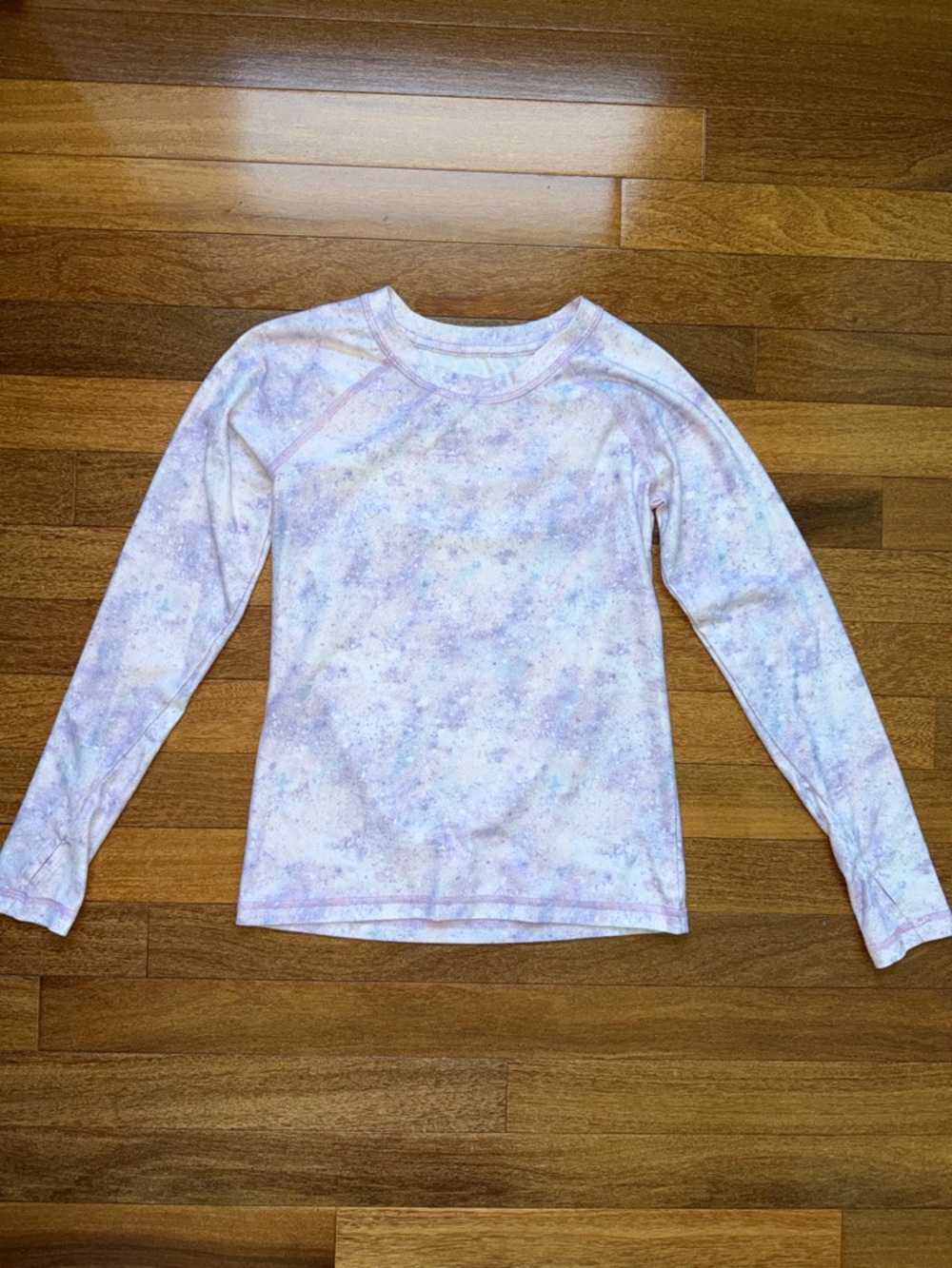 all in motion Pastel Tie-Dye Long-Sleeve Tee in Lavender and Pink